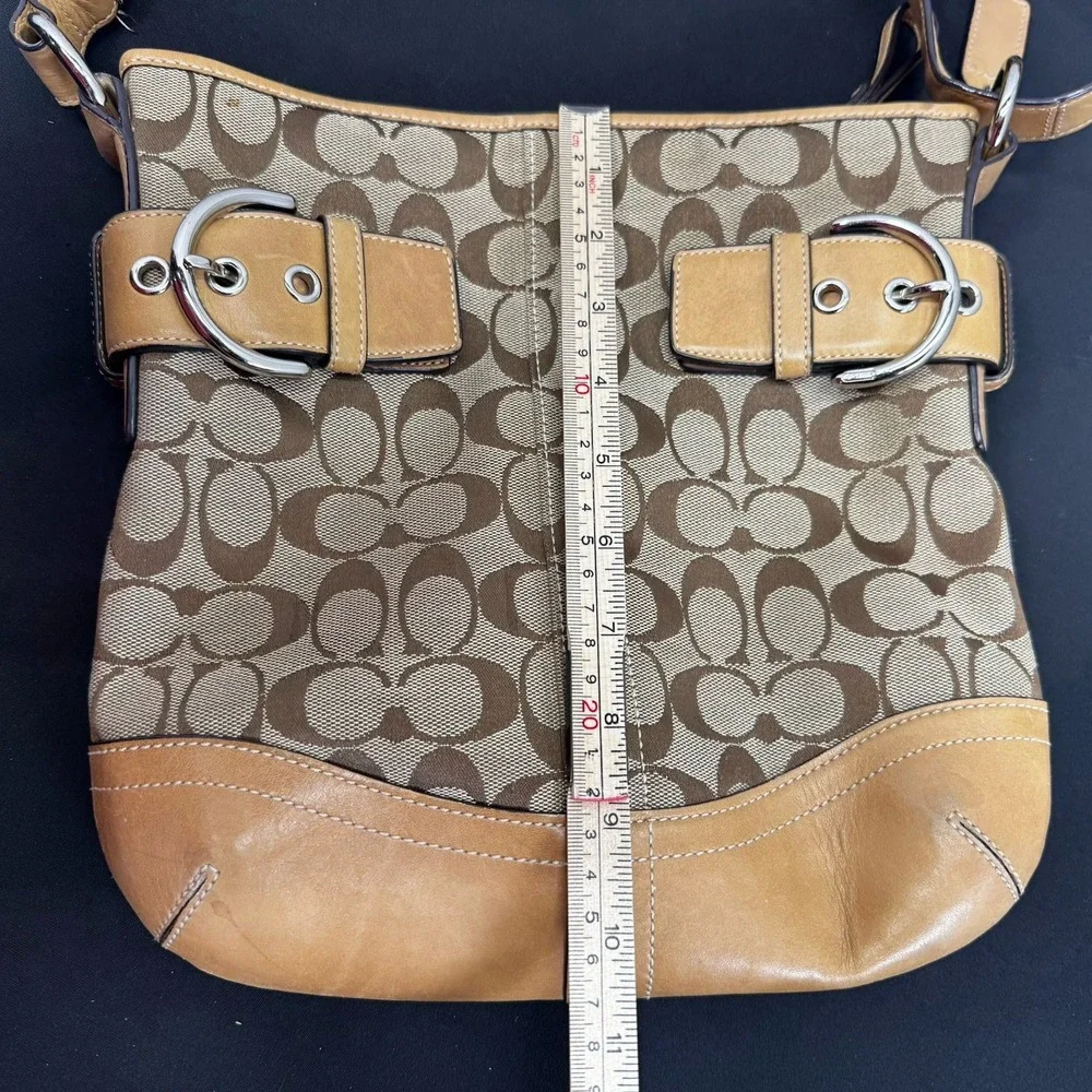 Y2K COACH Purse Monogram Brown & Beige 2000's Vintage‎ Shoulder Bag